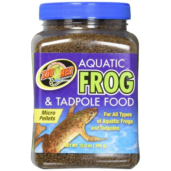 Zoo Med Aquatic Frog and Tadpole Food, 12 Ounces, Made in The USA, Black (26043)