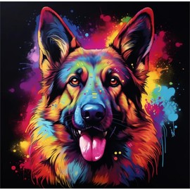5D DIY Diamond Art Painting Kits Full Drill for Adults and Kids, Dog Rhinestone Crystal Gem Arts and Crafts Embroidery Cross Stitch Paintings Pictures by Numbers for Home Wall Decoration-30x30cm