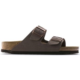 BIRKENSTOCK Unisex Arizona Birko-flor Nubuck Mules, Mocha Brown