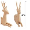 Set of 2 Unfinished Paper Mache Sitting Deer by Factory