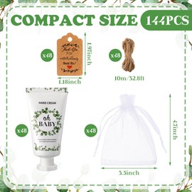 Dansib 48 Sets Christmas Winter Baby Shower Hand Cream Gift Party Favors for Guests Gift Bulk Mini Travel Size Hand Lotion Set for Guests(Baby)