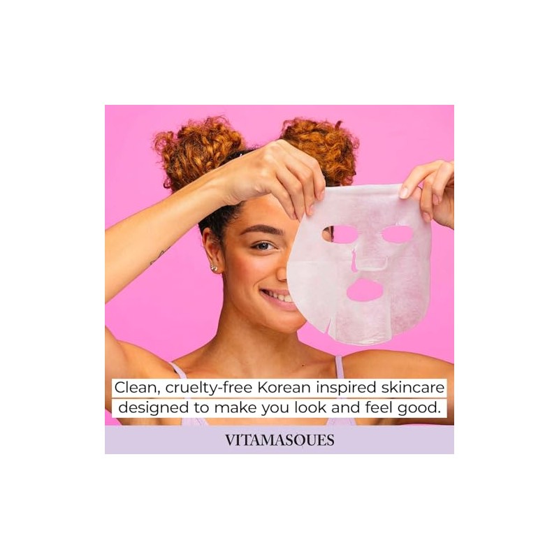 Vitamasques Mascarilla Multivitamínica, Paquete De 8 - Hidratante Y Nutritiva