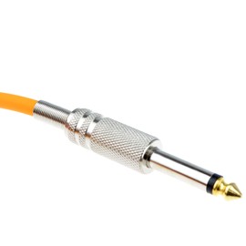 Professional 6.35 mm Loss Noise Guitar Cable Metal Connectors Orange 5 m Gold Plated [5 Metres/5m]