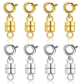 8 Pcs Magnetic Necklace Clasps, Jewellery Bracelet Clasps Closures Jewelry Necklaces Fasteners Chain Clasps Connector for Necklaces Bracelet Jewelry Accessories for Bracelet Necklace Anklets Making