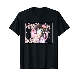 Cute Design Japanese Anime Girl Manga Otaku Cherry Blossom T-Shirt