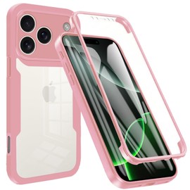 MRRSIWEI for Apple 17 Pro Max Case with Screen Protector.Full Pink