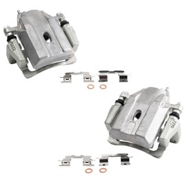 TRQ Front Brake Caliper Set Brackets Hardware Zinc Coated Compatible with 2004-2009 Toyota Prius