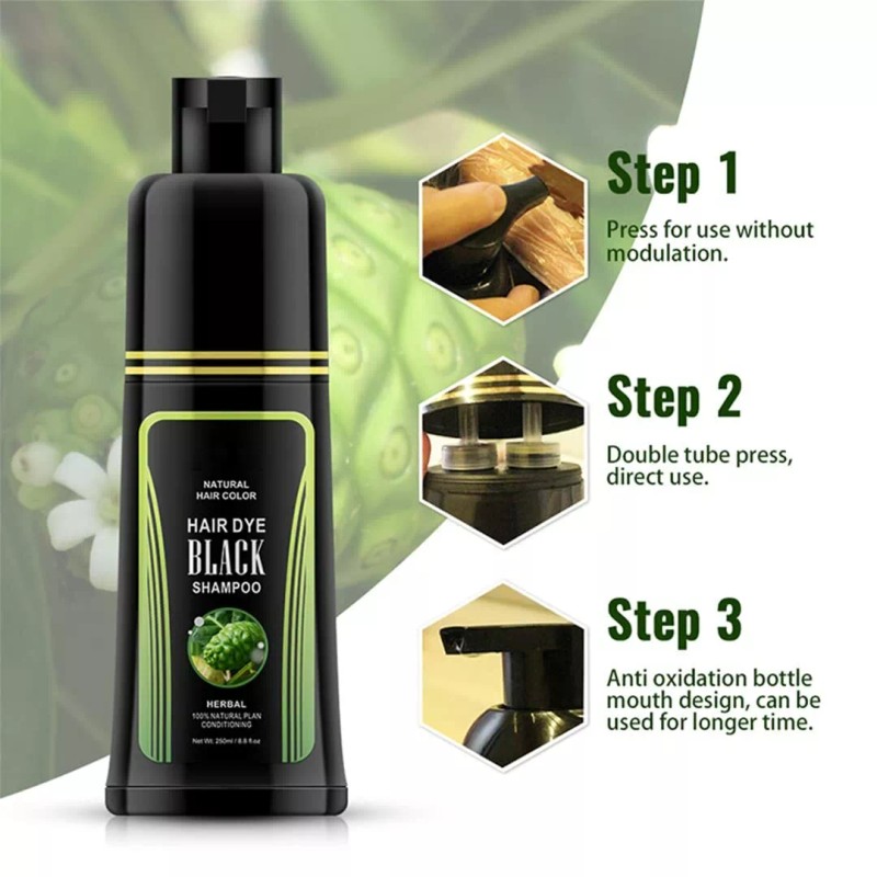 Mokeru (🥇USA SELLER)250ML Natural Herbal Black Hair Color Dye Shampoo
