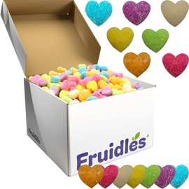 Fruidles Valentine's Share The Love Gummi Heart Candy Holiday Treats, BlueRaspberry, Watermelon, Mango, Green Apple, Orange, Grape, Pineapple Delicious Gummy Candy, Fun and Festive Snacking, Party Favor (4.5 Pounds (Bulk))