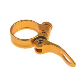 Ruifu Aluminum Alloy Lightweight Quick Release Seatpost Clamp Easy Installation 31.8 34.9mm (Gold, 31.8mm)