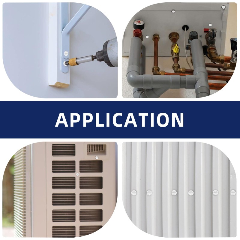 MewuDecor #8 x 2 White Painted Hex Washer Head Self