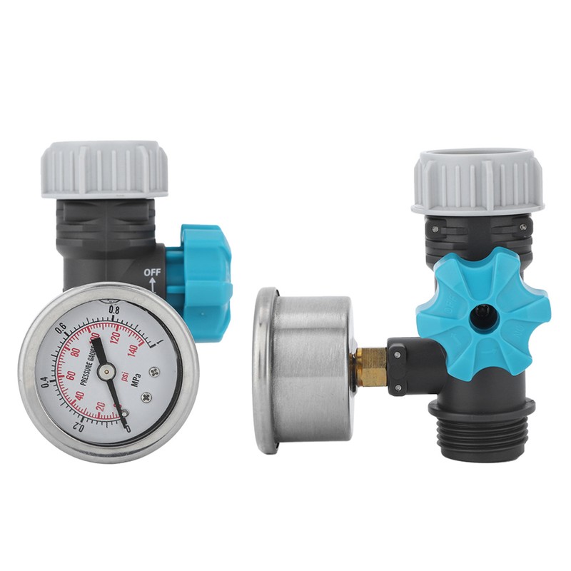 G3/4in Adjustable Water Pressure Regulator Valve with Pressure Gauge Greenhouse