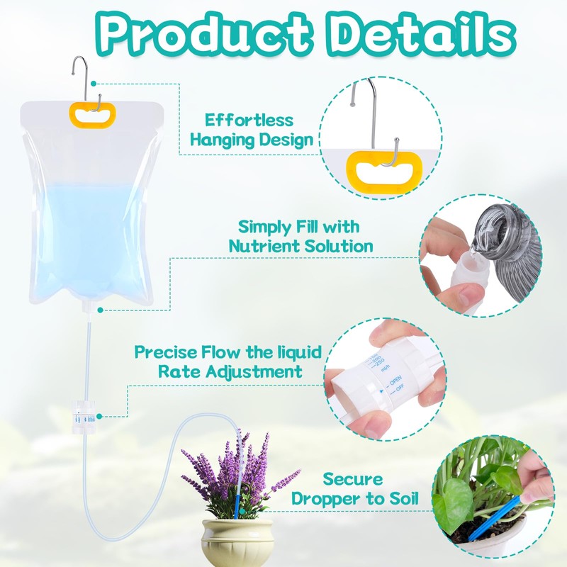 Vylyciy Pack of 5 3.5 L Plant Watering Drip Irrigation