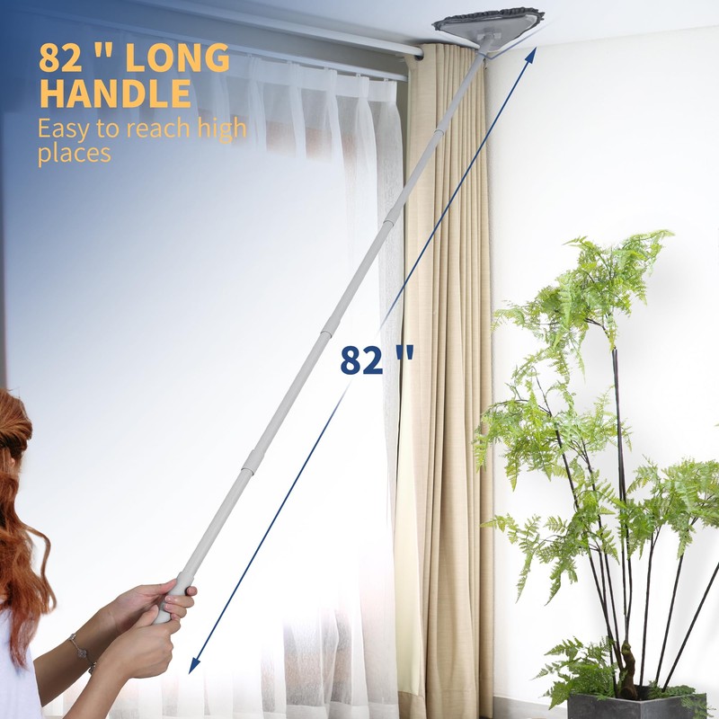 BOOMJOY Wall Cleaner Mop with 82 Inches Long Handle, Baseboard