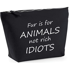 Hippowarehouse Fur Is For Animals Not Rich Idiots printed make up cosmetic wash bag 18x19x9cm