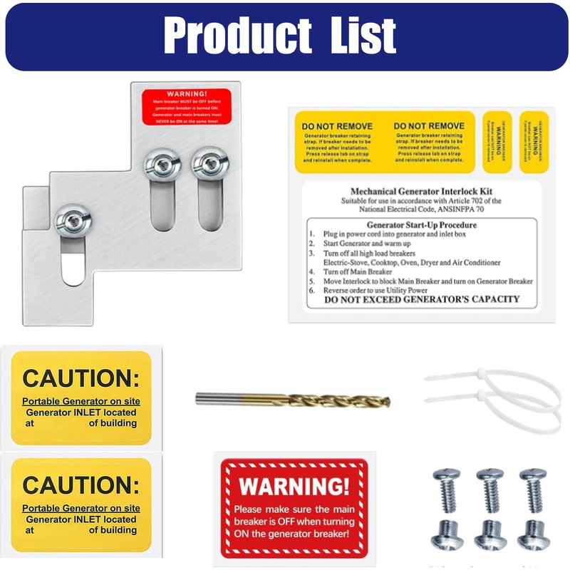BErzo Generator Interlock Kit Compatible with Square D QO or