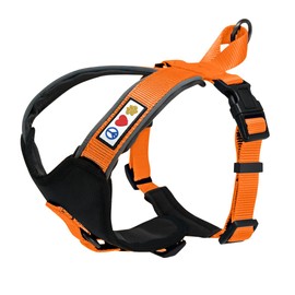 Pawtitas Pet Accessories Adjustable Padded Reflective Dog Harness, Step in Or Vest Harness, Comfort Control Walk, Puppy Trainer, Reduces Pull Tugging, Choking S Small Orange