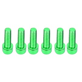 Water Bottle Cage Bolts Holder Screws, 6Pcs M5x25mm Water Bottle Cages Screw Bolt Alloy Bottle Bracket Storage Rack Bolts Accessory(Green)
