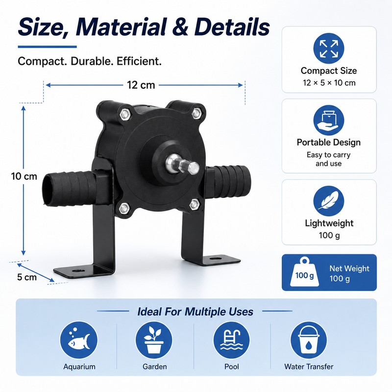 Drill-Powered Water Pump for Transfers – Portable Self-Priming Pump for