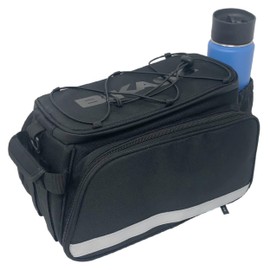 BiKase Big Poppa Etra Large Expandable Rack Bag with Panniers, Ideal for E-bikes & Bicycles - Waterproof Rear Bike Trunk with Ice Compartment, Phone & Bottle Pockets, Reflective for Safety