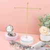 Jewelry Stand,28x18.5cm Solid Marble Gold Necklace Tray Jewellery Holder Organiser,T-Bar