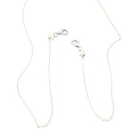 LTC Designs Sterling Silver Cable Chain Mask Holder Accented with Aurora Borealis Glass Crystals and Lobster Claw Clasps, 24"