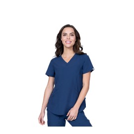 V-Neck Jogger Scrubs for Women Set 6 Pocket 4-Way Stretch for Medical Dentist Spa Elements Select ES2936 (Navy, Medium Tall)