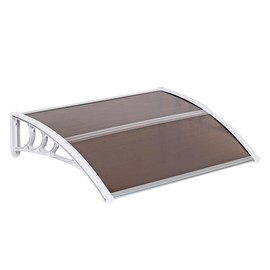 40" x 32" Door Window Awning Exterior, Polycarbonate Cover Entry Door Outdoor Patio Awning Canopy, Front Door Overhang Awning for Sun Shutter, UV, Rain and Snow Protection, Hollow Sheet