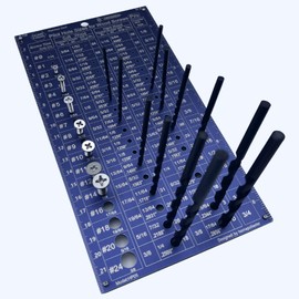 Pilot Hole Sizes for Wood Screws (#0-#24) | Bit and Screw Size Gauge | Fractional,Decimal equivalents,Number & Countersink Size | Tapered & Straight Bits for Softwood/Hardwood (Pro)