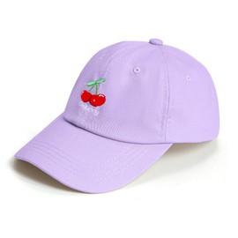 Toddler Baseball Hat Embroidered Baseball Cap Kids Washed Hats Adjustable Cute Caps for Boys Girls Age 3-8,Cherry Purple