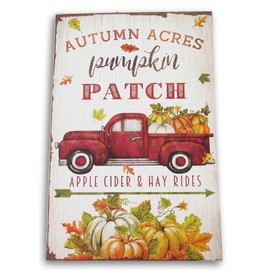Autumn Harvest Country Style Hanging Rectangular Sign - Approximately 8.5 x 13 Inches (Autumn Acres Pumpkin Patch (Truck))