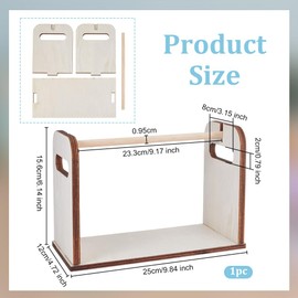 OLYCRAFT Wooden Spools Holder Sewing Yarn Roll Holder MDF Adjustable Paper Roll Holders Dispenser Thread Rack Spools Organizer for Sewing Threads Multi Spool Thread Stand-25x12x15cm