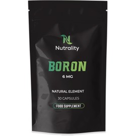 Nutrality Boron 6mg | Premium Mineral Support | 30 Vegan Capsules for Optimal Absorption