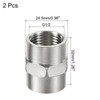 sourcing map Stainless Steel Pipe Fitting G1/2 Female to Female