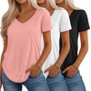 Riyiper 3 Pack Women's V Neck T Shirts Flowy Loose