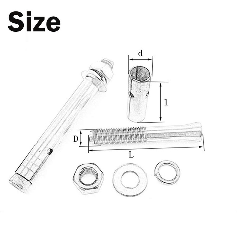 10Pcs Expansion Anchor Bolts Fixing Sleeve Concrete Anchor Expansion Screw