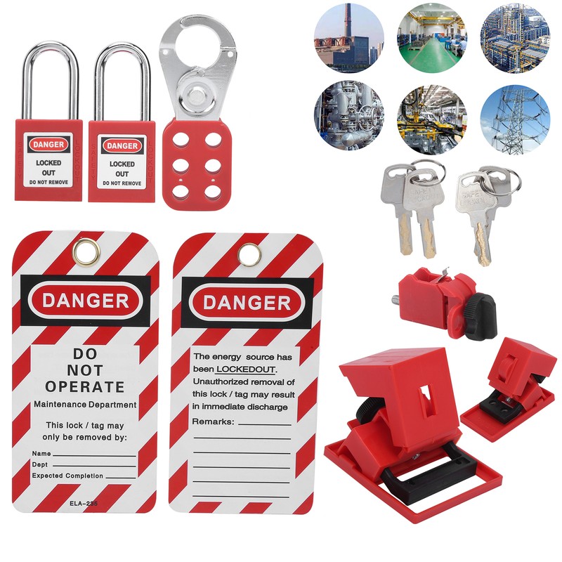 Safety Lockout Tagout Kit Lockset Fitting Tools Multifunctional Portable with