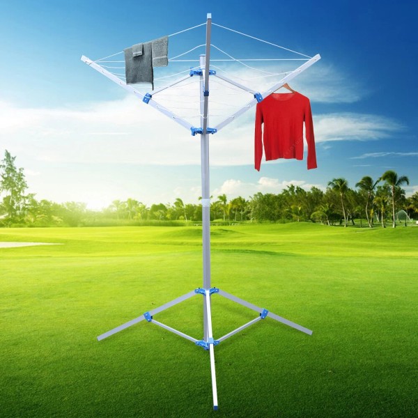 TBvechi 3-Arm Folding Umbrella Style Laundry Dryer Clothes Drying Rack