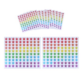 1000 Foil Star Stickers - 15mm Multi Coloured Planner Stickers, Metallic Shiny Blue, Green, Yellow, Orange, Purple and Red Sticky Stars for Children, Calendar Reward Chart Stickers
