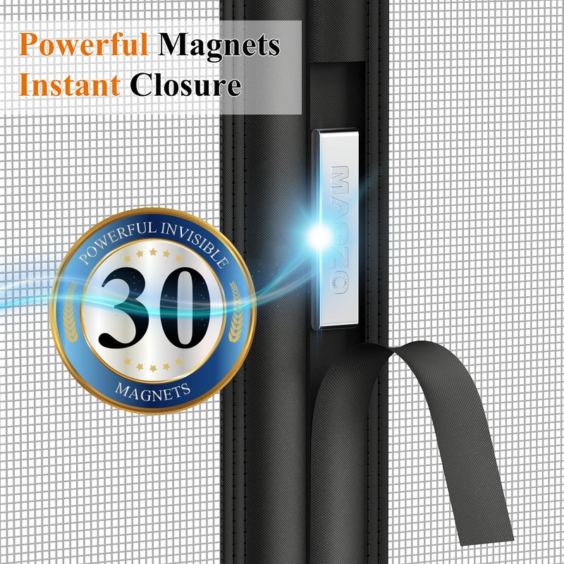MAGZO Magnetic Screen Door, Fits 48'' x 80'' Door(Mesh Size