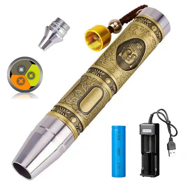 Rechargeable 3 LED Expert Jade Flashlight, Gemological Gems Diamond, White