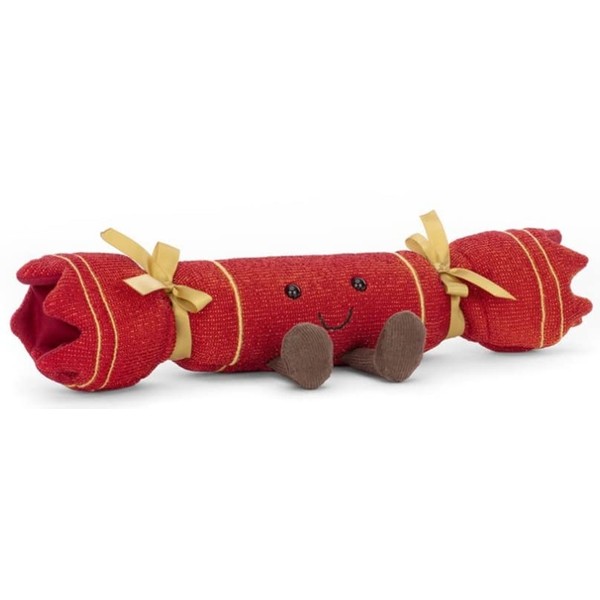 Jellycat Amuseable Red Glitter Christmas Cracker Collectable Plush Decoration