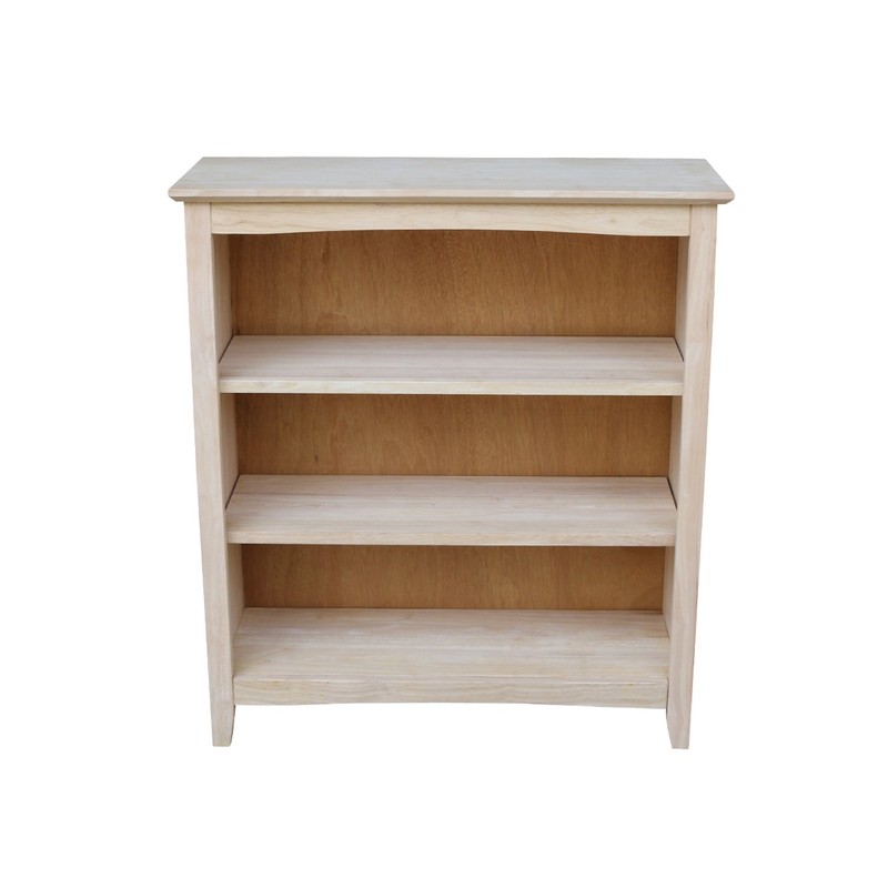 International Concepts Shaker Bookcase, 36-Inch, Unfinished
