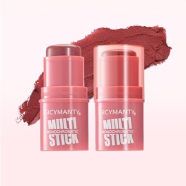 GICYMANTY Multi-Use Blush Stick, Creamy Monochromatic Makeup - Pearlescent Shimmer Finish, Multi-Purpose for Lips and Cheeks (Berry Rose)