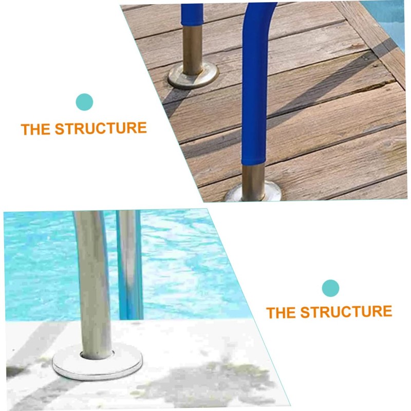 BESPORTBLE 2 Pairs Pool Ladder Covers Durable Handrail Escutcheon Plates