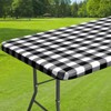 Dremisland Waterproof Rectangular TableCloth Elastic Edged Fitted Vinyl Black White