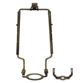 Creative Hobbies Adjustable Lamp Harp 8" 9" 10" Includes Regular Base and Uno Base and Finial (Antique Brass)