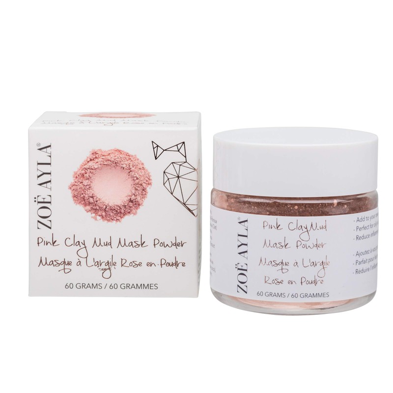 Zoë Ayla Pink Clay Mud Mask Powder, 60 g