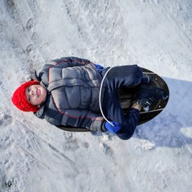 Era 36-inch Manitou Adventurer Sled — 1 Rider Kids' Plastic Toboggan, Black