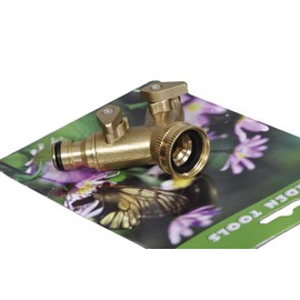 3/4" Two Way TECH TRADERS Double Garden TAP Connector Adaptor Made with Solid Brass